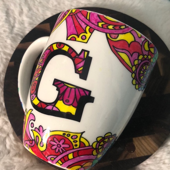 Monogrammed hand painted mug by Cypress Home ‘G’ - Picture 11 of 11